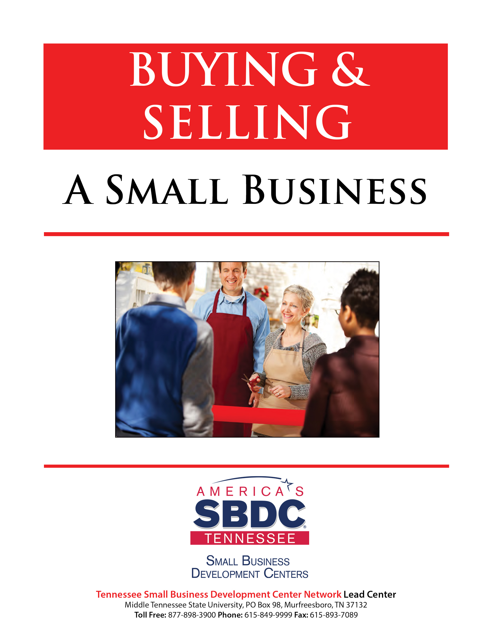 Buying And Selling A Small Business Cover Page