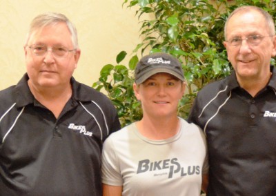 Steve Malogorski, Glenn Hixson, and Karen Malogorski of Bikes Plus